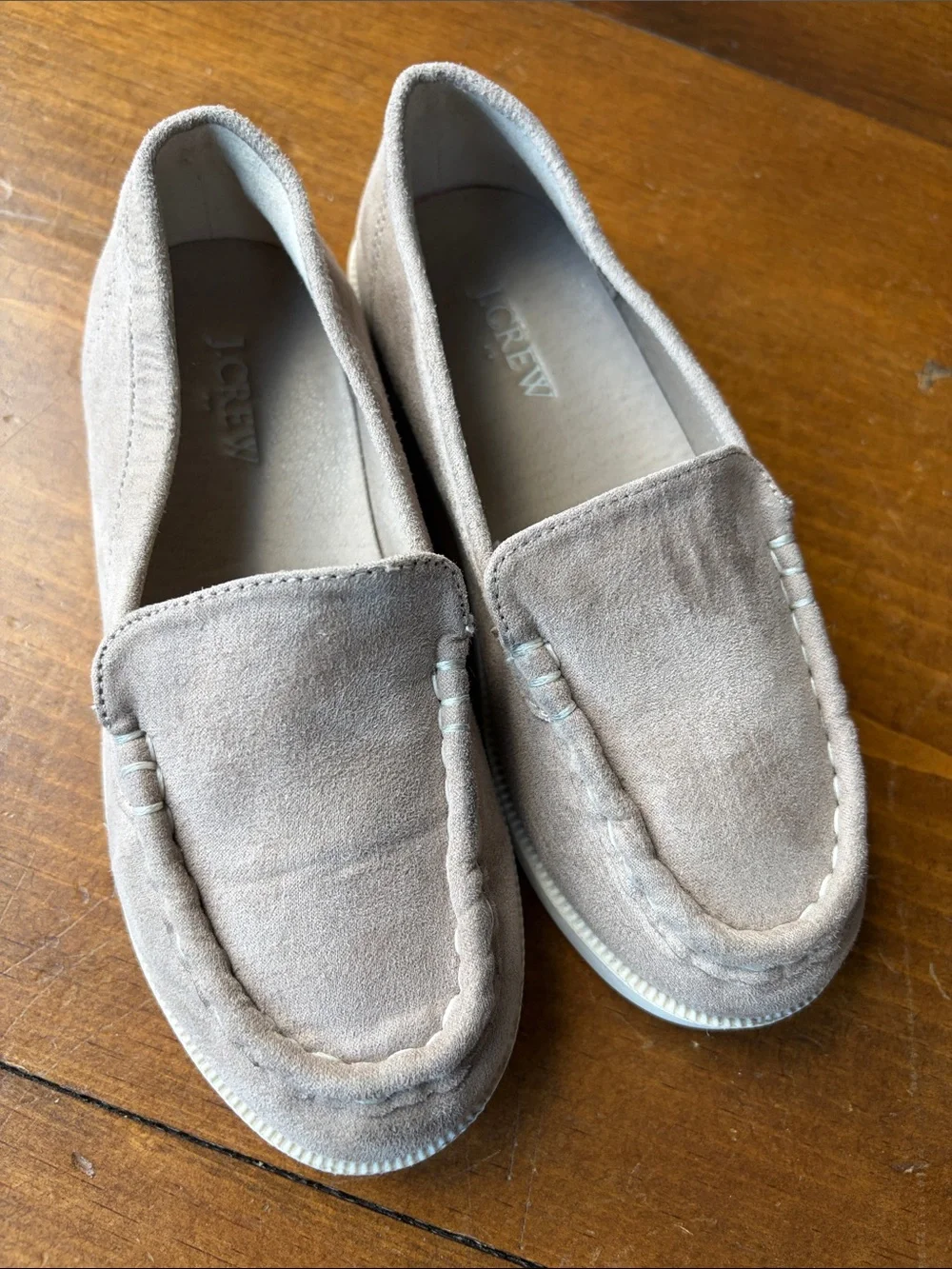 J. Crew Kids' Beige Suede Moccasin Loafers Sz 12